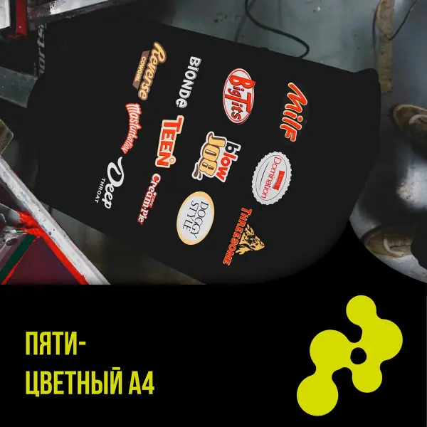Нанесение шелкографии A4 в 5 цветов в Москве